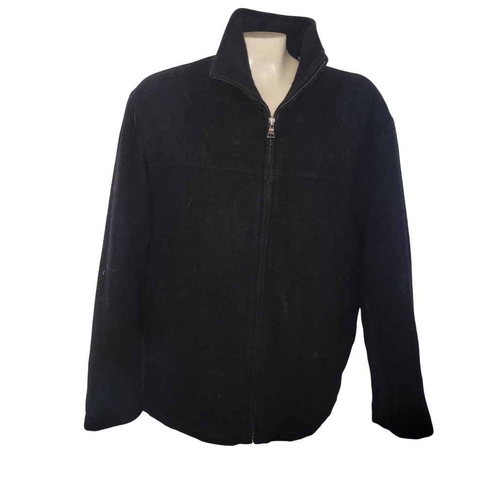 Marc New York Black Wool Blend Zip Up Jacket Mens L designer Luxury fall comfort